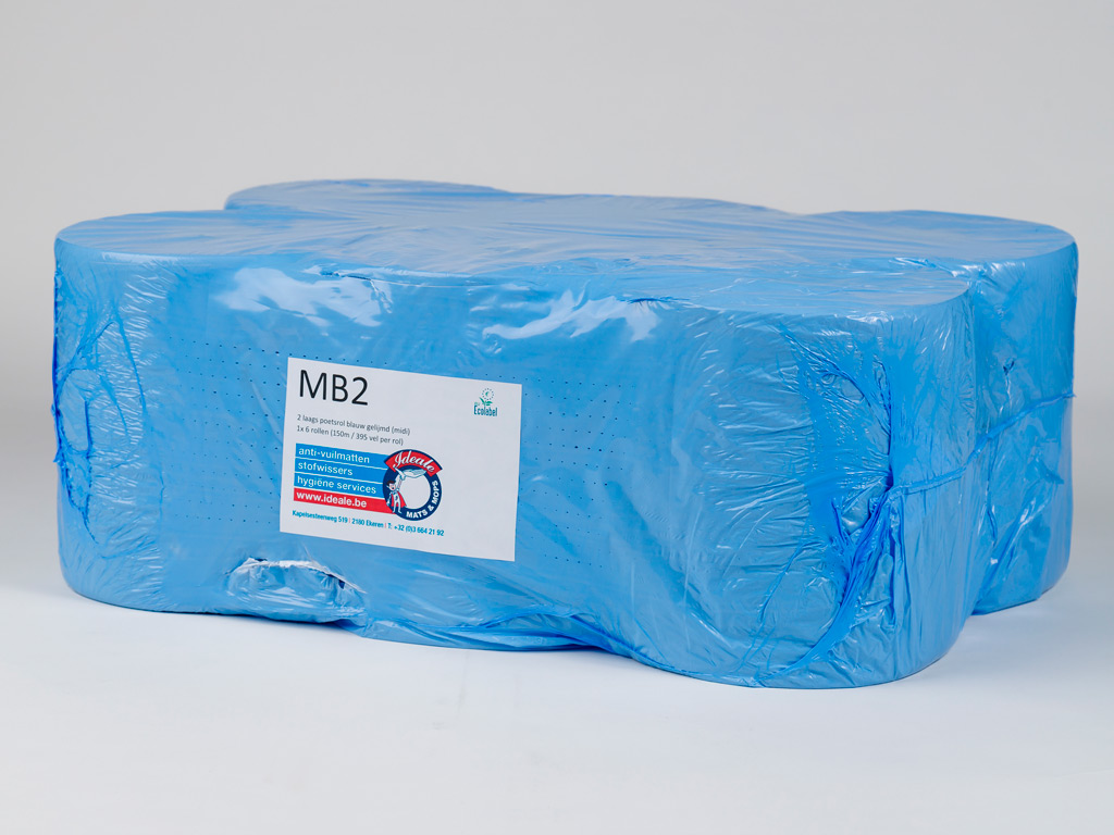 Blauw schoonmaakpapier verpakt per 6
